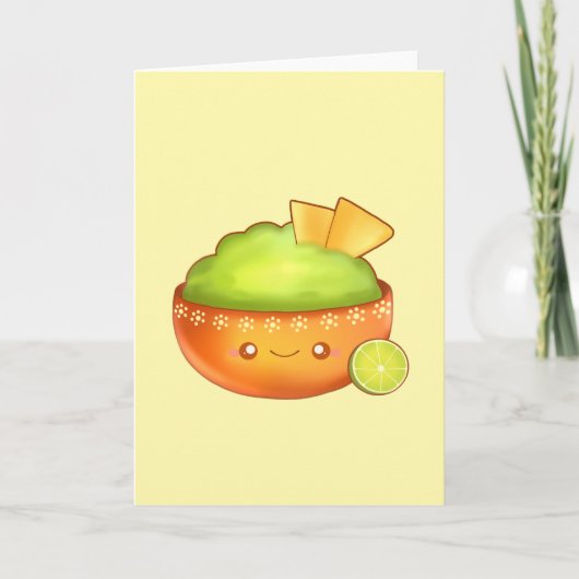 avocado guacamole en tortilla chips kaart (Voorkant)