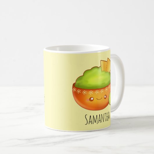 avocado guacamole en tortilla chips koffiemok (Voorkant rechts)