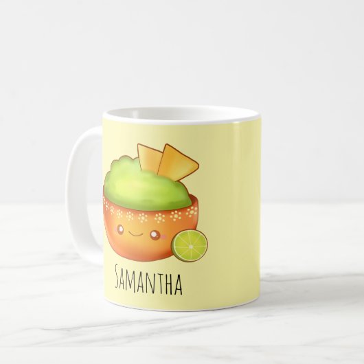 avocado guacamole en tortilla chips koffiemok (Voorkant links)