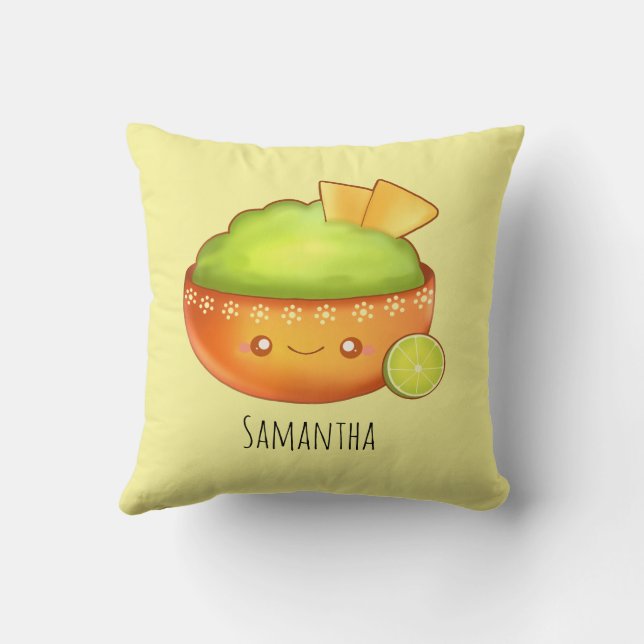 avocado guacamole en tortilla chips kussen (Achterkant)