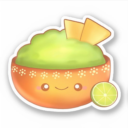 avocado guacamole en tortilla chips sticker (Voorkant)