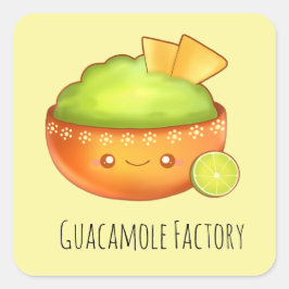 avocado guacamole en tortilla chips vierkante sticker