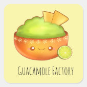 avocado guacamole en tortilla chips vierkante sticker (Voorkant)