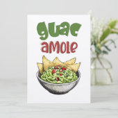 Avocado Guacamole & Tortillas Mexicaans eten Kaart (Staand voorkant)