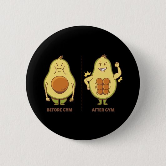 Avocado Gymliefhebber Ronde Button 5,7 Cm (Voorkant)