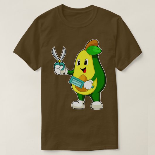 Avocado Hairdresser Scissors Comb. T-shirt (Design voorkant)