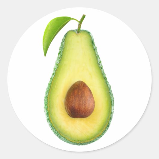 Avocado halve ronde sticker (Voorkant)