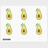 Avocado halve ronde sticker (Vel)