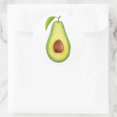 Avocado halve ronde sticker (Tas)