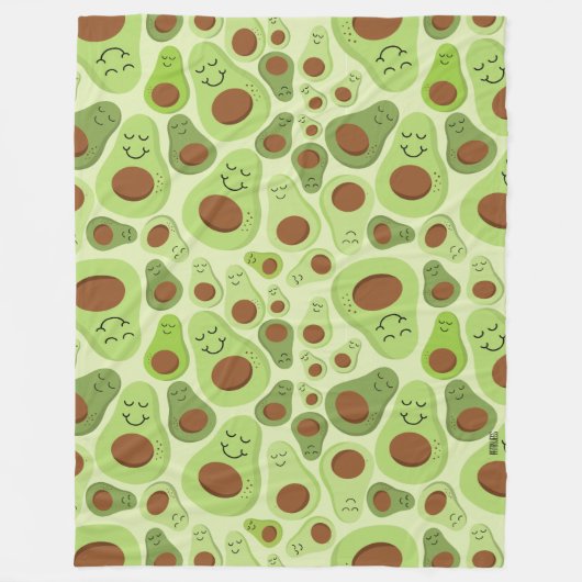 Avocado Happy Little Avos heeft een avocado-patroo Fleece Deken (Voorkant)