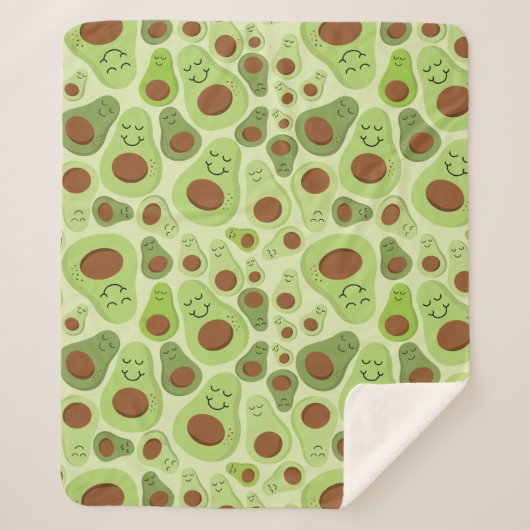 Avocado Happy Little Avos heeft een avocado-patroo Sherpa Deken (Voorkant)