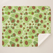 Avocado Happy Little Avos heeft een avocado-patroo Sherpa Deken (Voorkant (horizontaal))