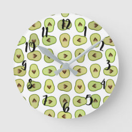 Avocado Hart Fruit Trendy Voedsel Whimsical Koel Ronde Klok