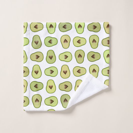 Avocado Hart Gezond Fruit Leuk Fantasievol Patroon Bad Handdoek (Wasdoekje)