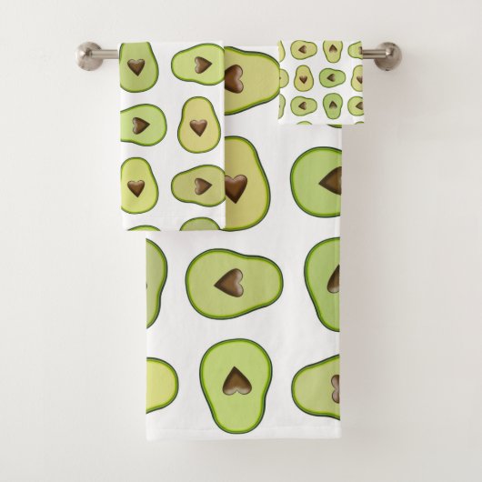 Avocado Hart Gezonde Fruit Leuke Speelse  Patronen Bad Handdoek (Insitu)