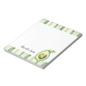 Avocado Hart Groene Strepen Notitieblok (Linkerzijde)