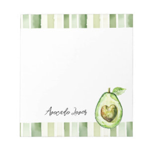 Avocado Hart Groene Strepen Notitieblok