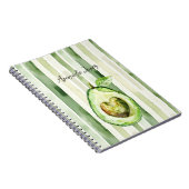 Avocado Hart Groene Strepen Notitieboek (Rechterzijde)