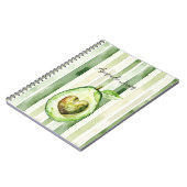 Avocado Hart Groene Strepen Notitieboek (Linkerzijde)