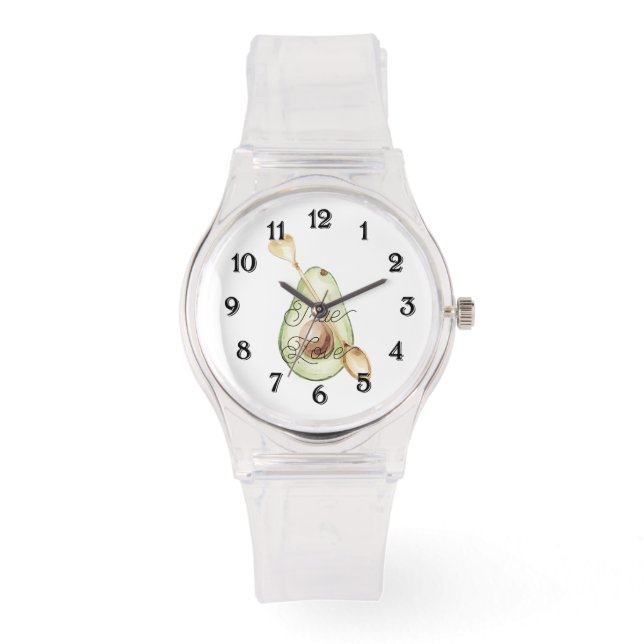 Avocado Hart Lepel Echte Liefde Horloge (Voorkant)