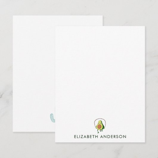 Avocado Health Coach Minimalistische persoonlijke  Notitiekaartje (Voorkant / Achterkant)