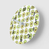 Avocado Heart Fruit Trendy Food Whimsical Cool Ronde Klok (Hoek)