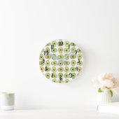 Avocado Heart Fruit Trendy Food Whimsical Cool Ronde Klok (Huis)