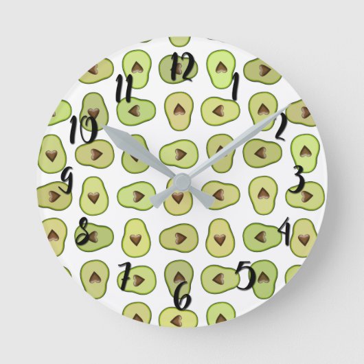 Avocado Heart Fruit Trendy Food Whimsical Cool Ronde Klok (Voorkant)
