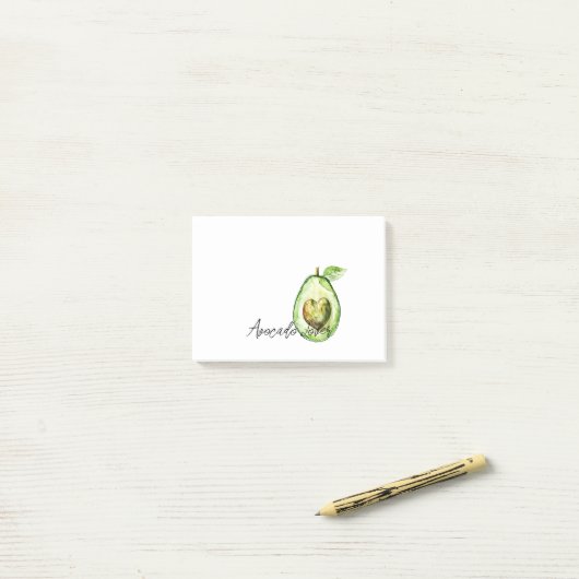 Avocado Heart Green Stripes Post-it® Notes (Op bureau)