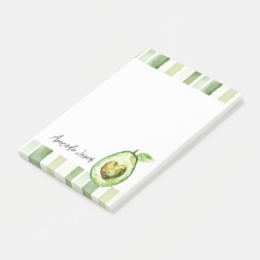 Avocado Heart Green Stripes Post-it® Notes (Schuin)