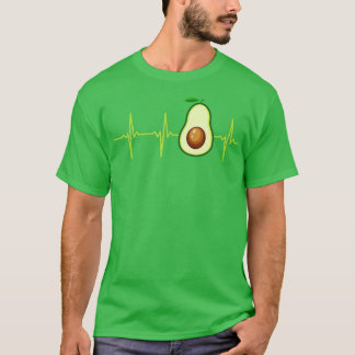 Avocado Heartbeat Avocado Gift Vegan Mannen Vrouwe T-shirt