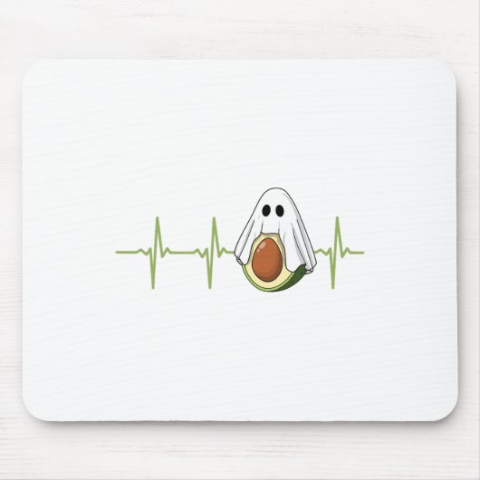 Avocado Heartbeat Halloween Ghost Boocado Vegan Me Muismat (Voorkant)