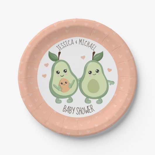 Avocado Heilige Guacamole Baby shower Papieren Bordje (Voorkant)