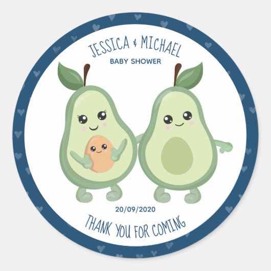 Avocado Heilige Guacamole Baby shower Ronde Sticker (Voorkant)
