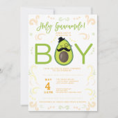 Avocado Heilige Guacamole Boy Baby shower Taco Kaart (Voorkant)