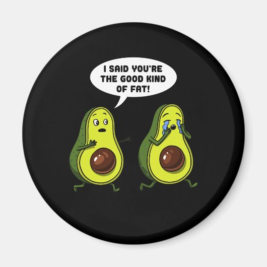 Avocado het goede soort vet grappenmaker Vegan Jok Magneet (Voorkant)
