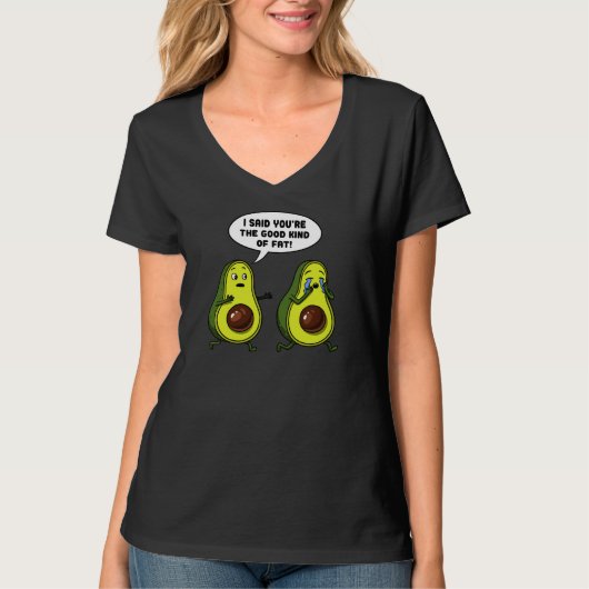 Avocado het goede soort vet grappenmaker Vegan Jok T-shirt (Voorkant)