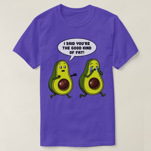 Avocado het goede soort vet grappenmaker Vegan Jok T-shirt (Design voorkant)