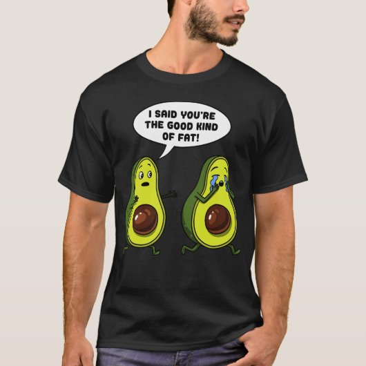 Avocado het goede soort vet grappenmaker Vegan Jok T-shirt (Voorkant)