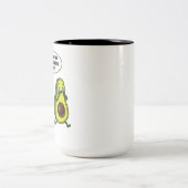 Avocado het goede soort vet grappenmaker Vegan Jok Tweekleurige Koffiemok (Center)