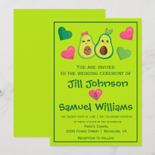 Avocado Hipster Wedding Kaart