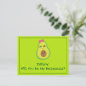 Avocado Hipster zal jij mijn Bridesmaid zijn Briefkaart (Staand voorkant)