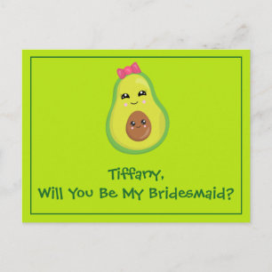 Avocado Hipster zal jij mijn Bridesmaid zijn Briefkaart