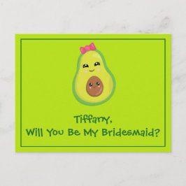 Avocado Hipster zal jij mijn Bridesmaid zijn Briefkaart