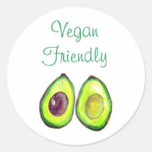 Avocado Humor Text Vegan Food Healthy Fruit Classi Ronde Sticker