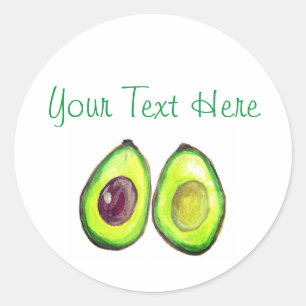 Avocado Humor Text Vegan Food Healthy Fruit Classi Ronde Sticker
