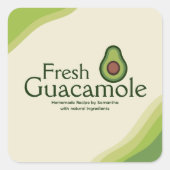 Avocado-icoon - Modern Guacamole-labelsticker Vierkante Sticker (Voorkant)