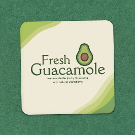 Avocado-icoon - Modern Guacamole-labelsticker Vierkante Sticker