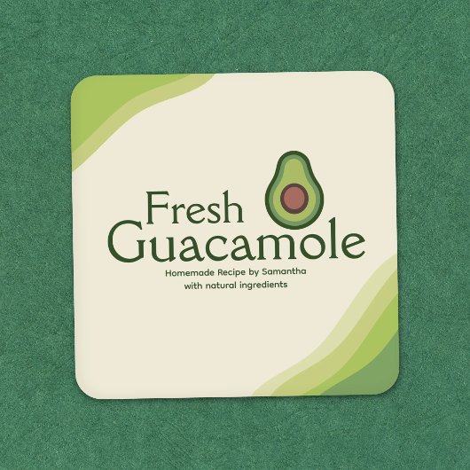 Avocado-icoon - Modern Guacamole-labelsticker Vierkante Sticker