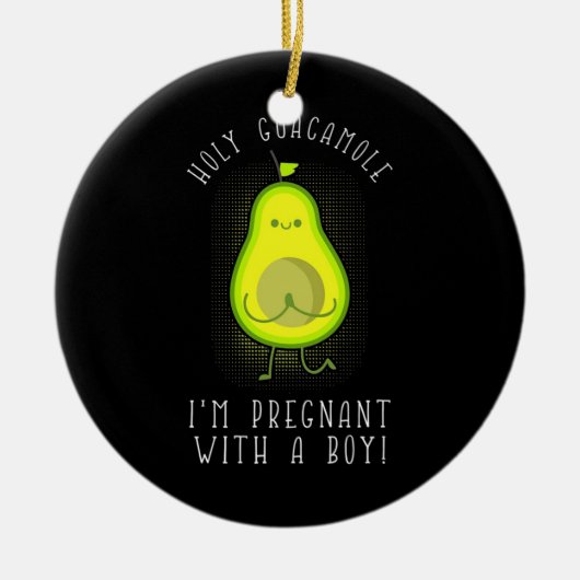 Avocado ik ben zwanger van een jongen keramisch ornament (Voorkant)